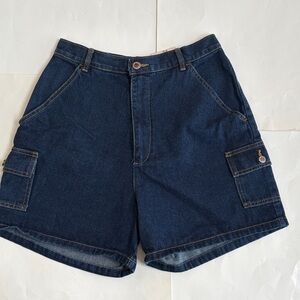 NWT Vintage Ladies Route 66 Premium Dk Blue Hi Rise 4” Inseam Cargo Shorts 9/10